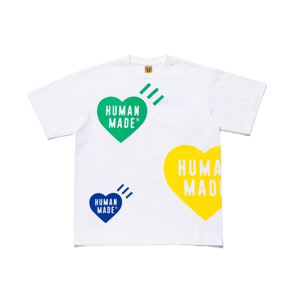 Human Made Big Multi Heart Print T-Shirt - White | Garmentory