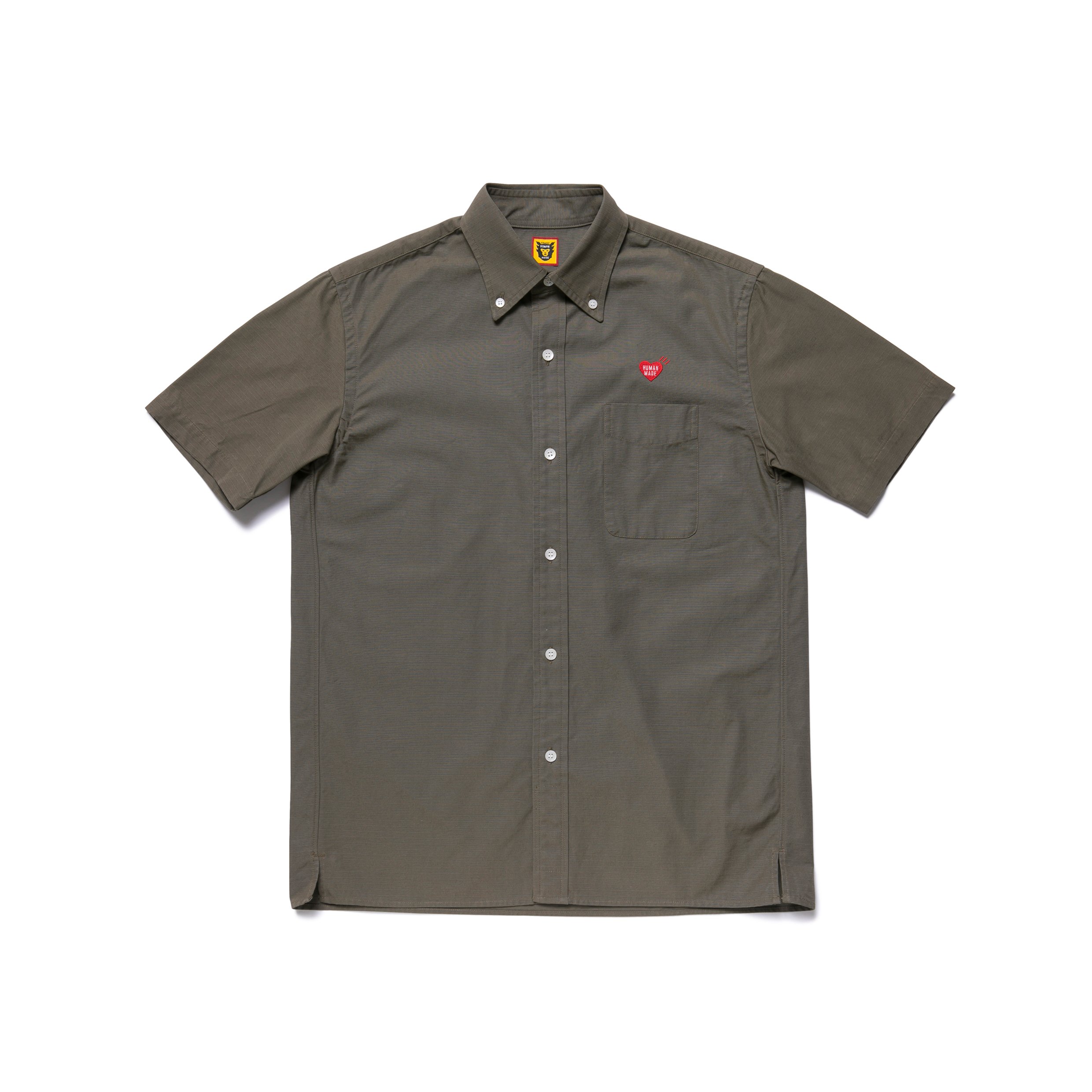Human Made Rip Stop B.D. Short Sleeve Shirt - Olive Drab | Garmentory