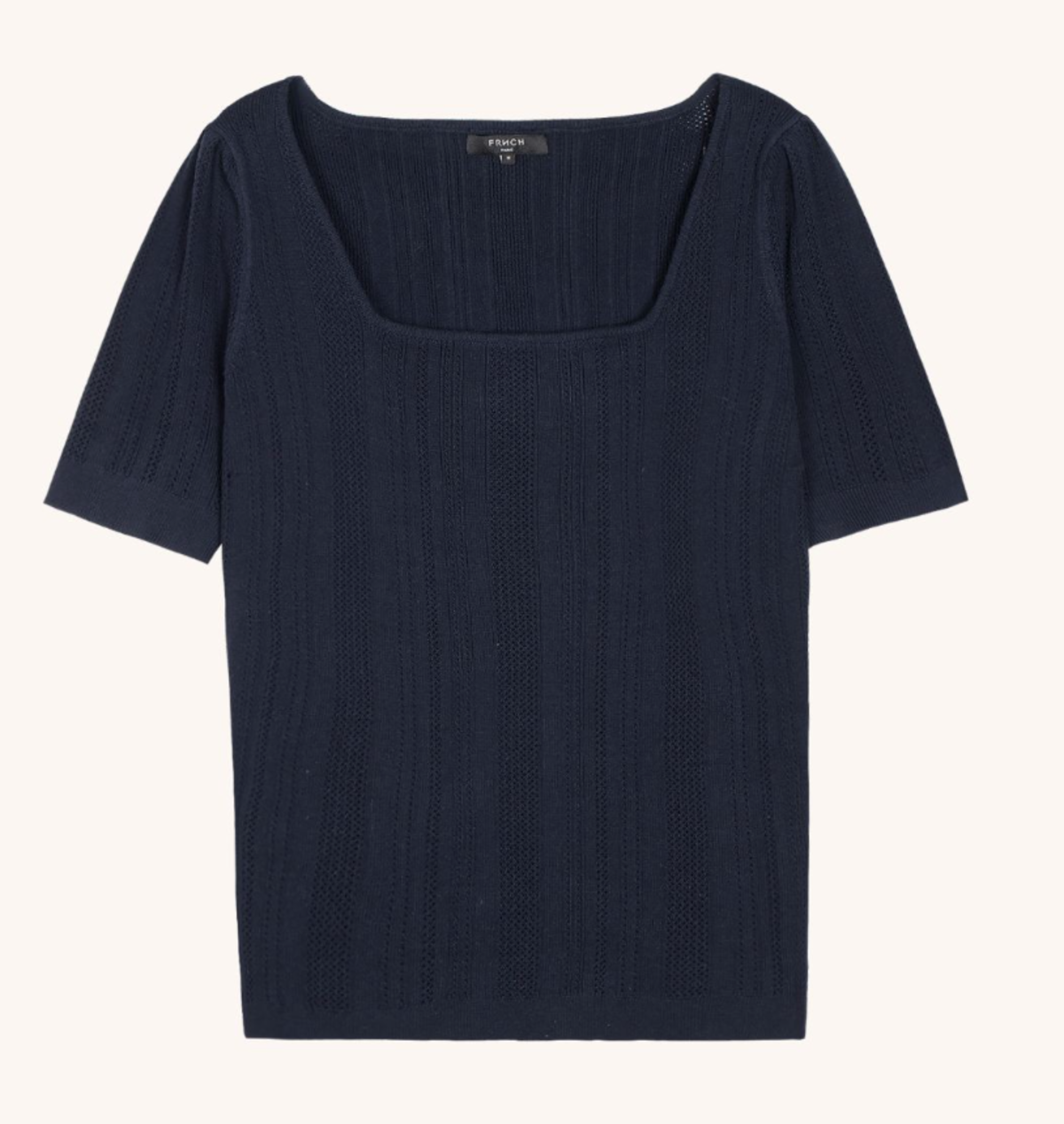 Descendant Pointelle Woven Top - Navy - Image 4 of 4