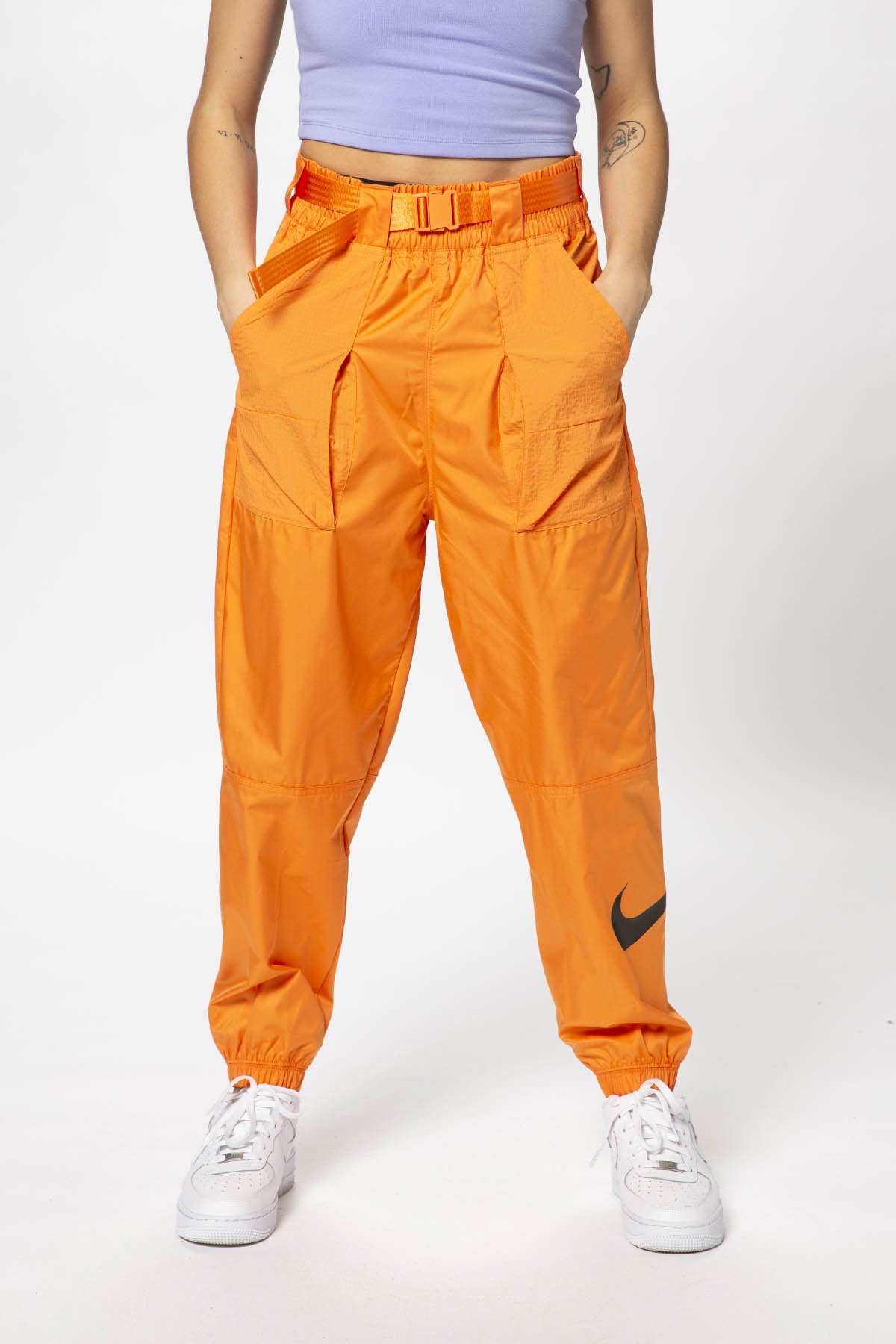orange nike pants womens