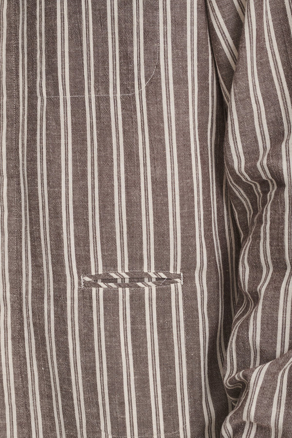 Delikatessen Striped Cotton Round Collar Shirt Delikatessen Striped Cotton Round Collar Shirt