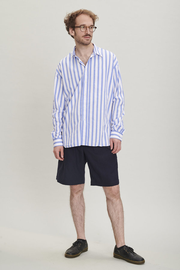 Delikatessen Rider Cotton Shirt - Blue Stripes Delikatessen Rider Cotton Shirt - Blue Stripes