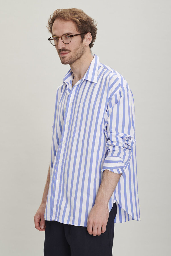 Delikatessen Rider Cotton Shirt - Blue Stripes Delikatessen Rider Cotton Shirt - Blue Stripes