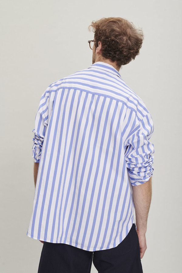 Delikatessen Rider Cotton Shirt - Blue Stripes Delikatessen Rider Cotton Shirt - Blue Stripes