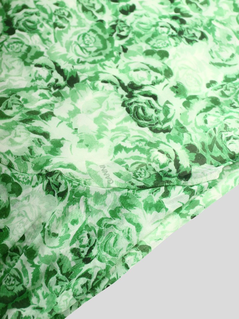 Ganni Printed Mesh Maxi Skirt - Island Green | Garmentory Ganni Printed Mesh Maxi Skirt - Island Green | Garmentory