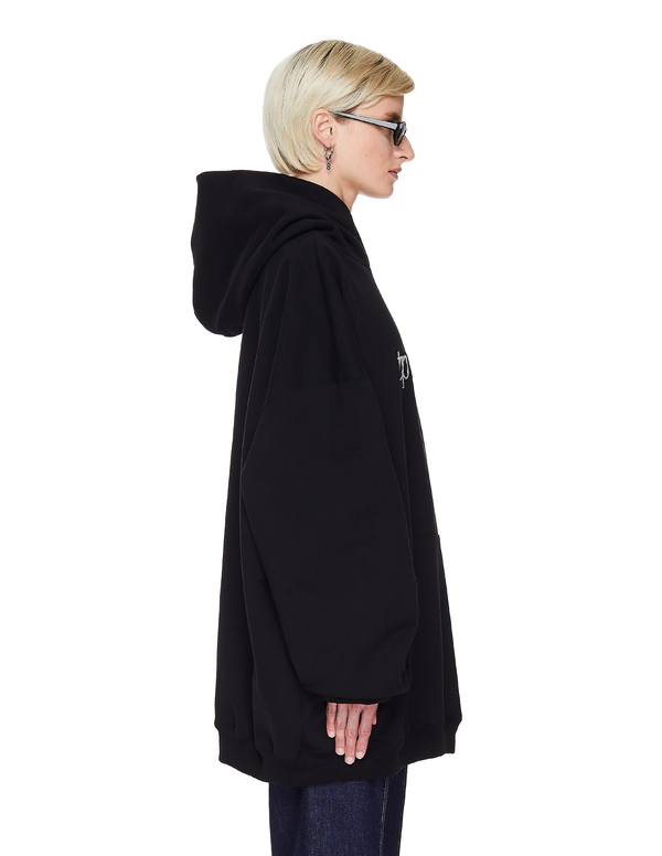 Balenciaga Cotton Topmodel Hoodie - Black | Garmentory