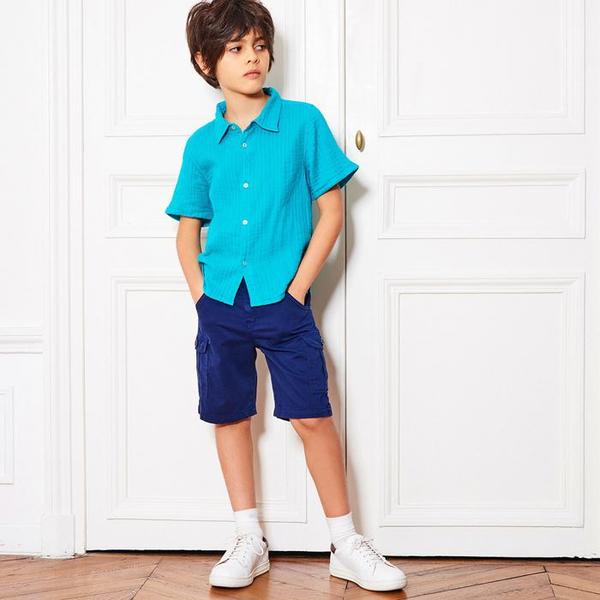 Kids Bonton Ice Short Sleeved Shirt - Teal Green Kids Bonton Ice Short Sleeved Shirt - Teal Green