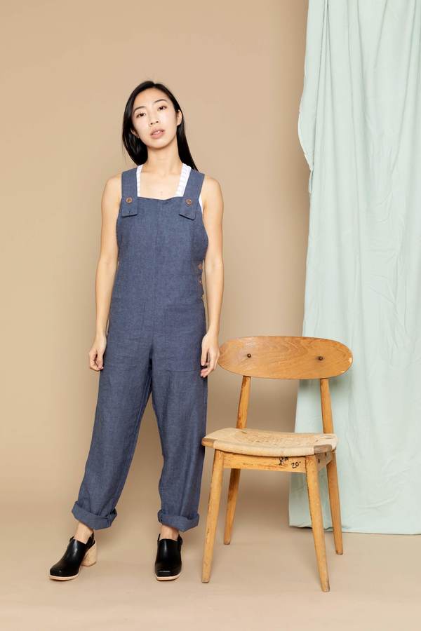 linen bib overalls