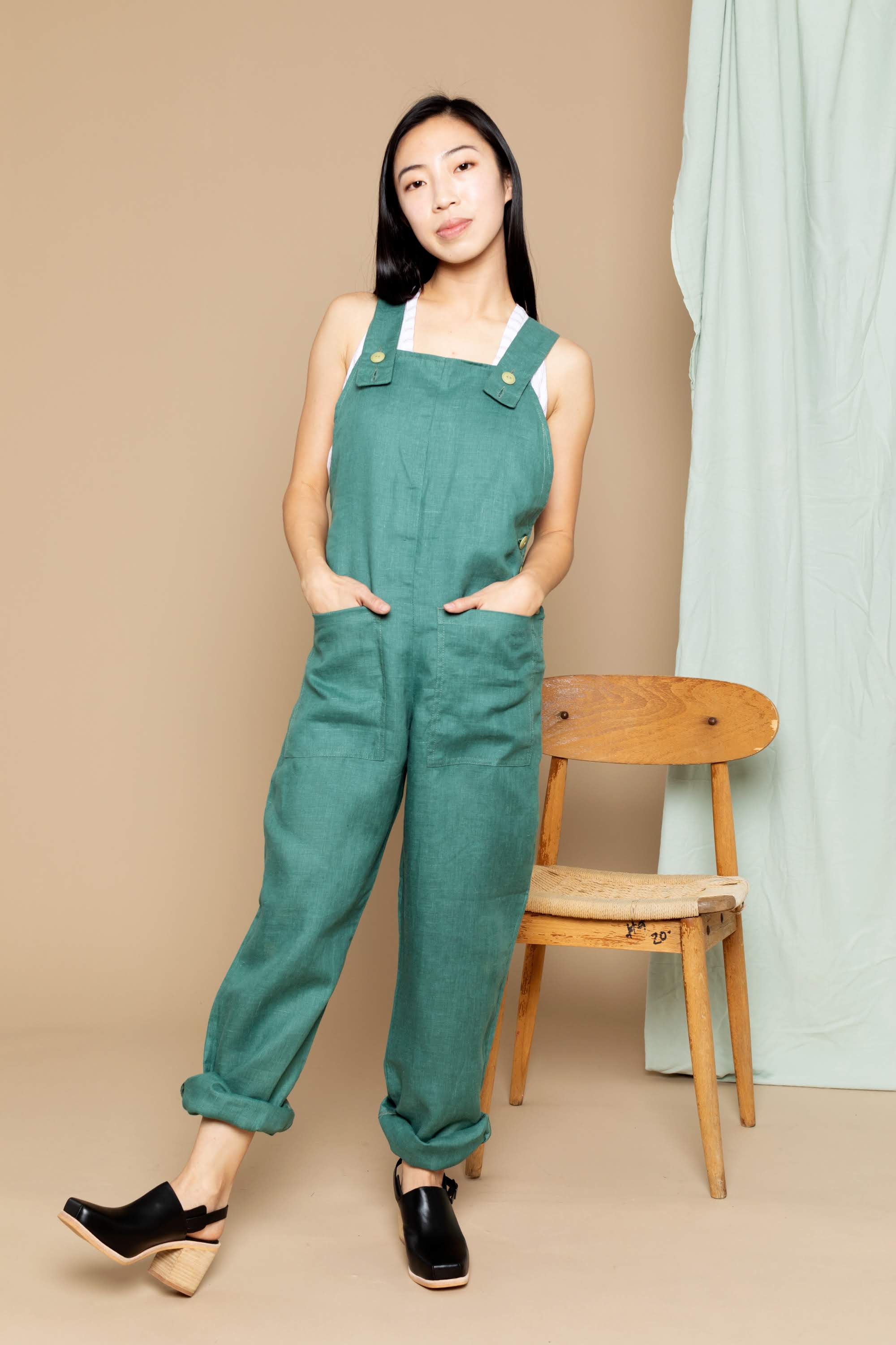linen bib overalls