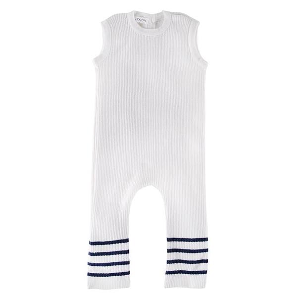 Kids Pequeno Tocon Sleeveless Jumpsuit - Natural Cream/Navy Blue Stripes Kids Pequeno Tocon Sleeveless Jumpsuit - Natural Cream/Navy Blue Stripes