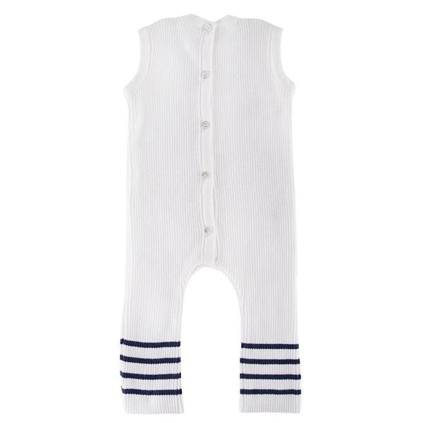 Kids Pequeno Tocon Sleeveless Jumpsuit - Natural Cream/Navy Blue Stripes Kids Pequeno Tocon Sleeveless Jumpsuit - Natural Cream/Navy Blue Stripes