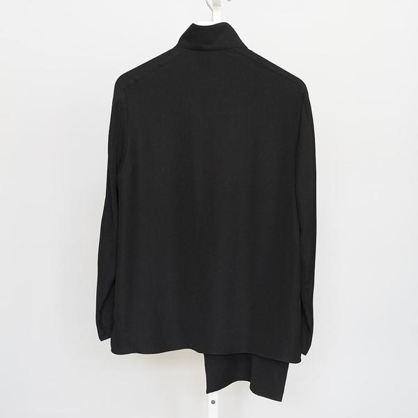 Tibi Drape Cross Tie Zipup Top - Black Tibi Drape Cross Tie Zipup Top - Black