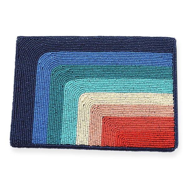Pattino Shoe Boutique Ink and Alloy Beaded Clutch - Rainbow Pattino Shoe Boutique Ink and Alloy Beaded Clutch - Rainbow