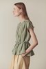 Hidden Forest Market Shirring Blouse - Light Olive - Thumbnail 3
