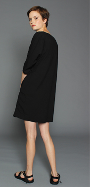 Uzi NYC Cream Broken Stripe Now Dress Uzi NYC Cream Broken Stripe Now Dress