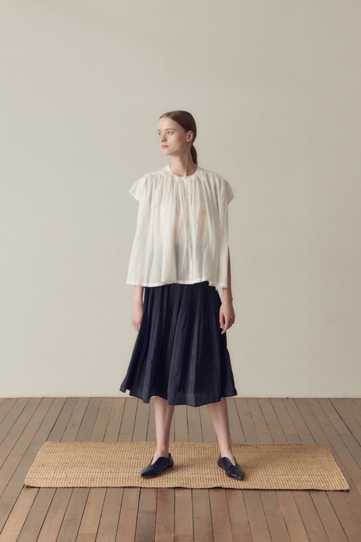 Hidden Forest Market Fortuna Pleats Silky Skirt - Navy - Image 1 of 6