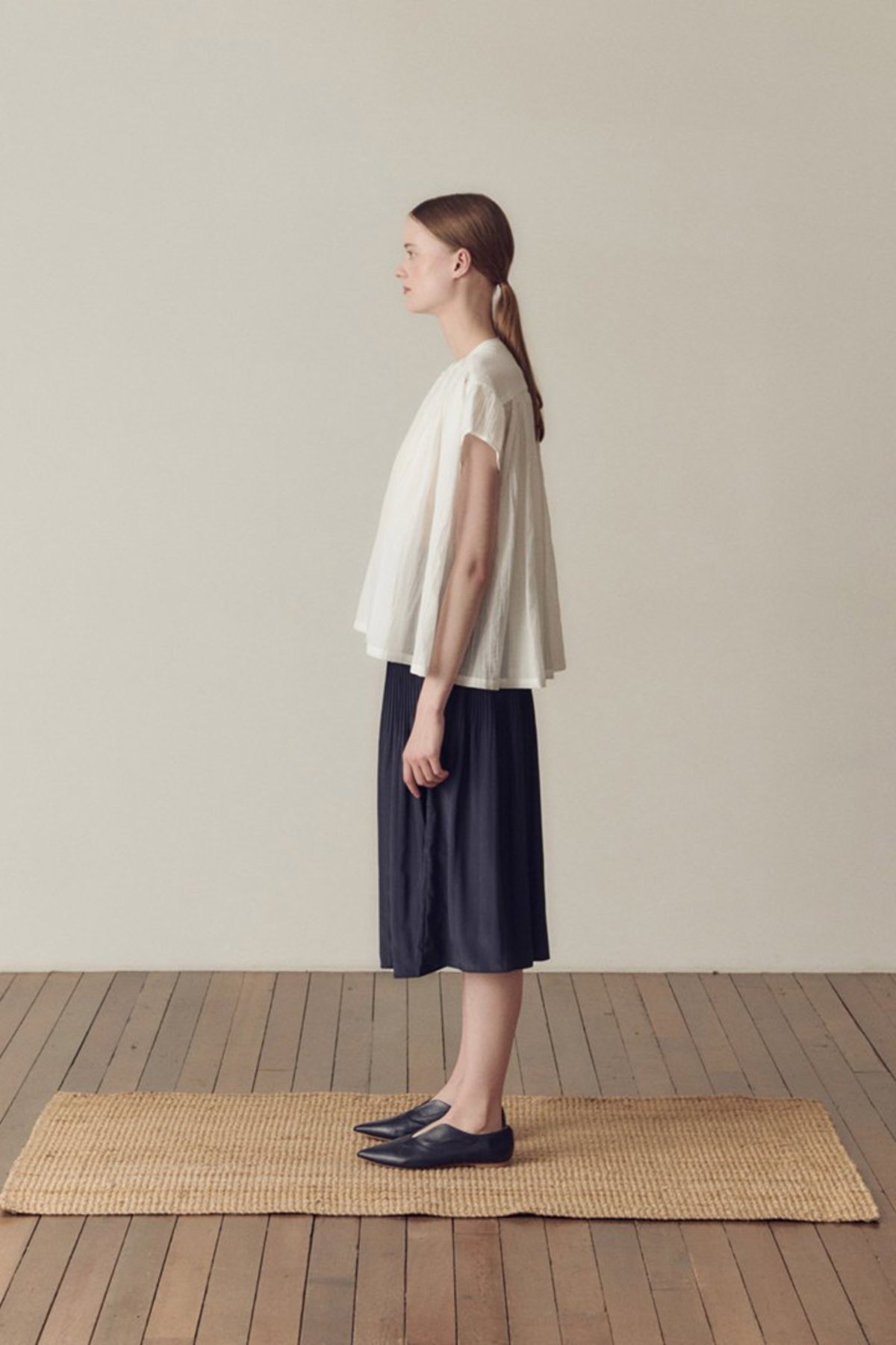 Hidden Forest Market Fortuna Pleats Silky Skirt - Navy - Image 3 of 6