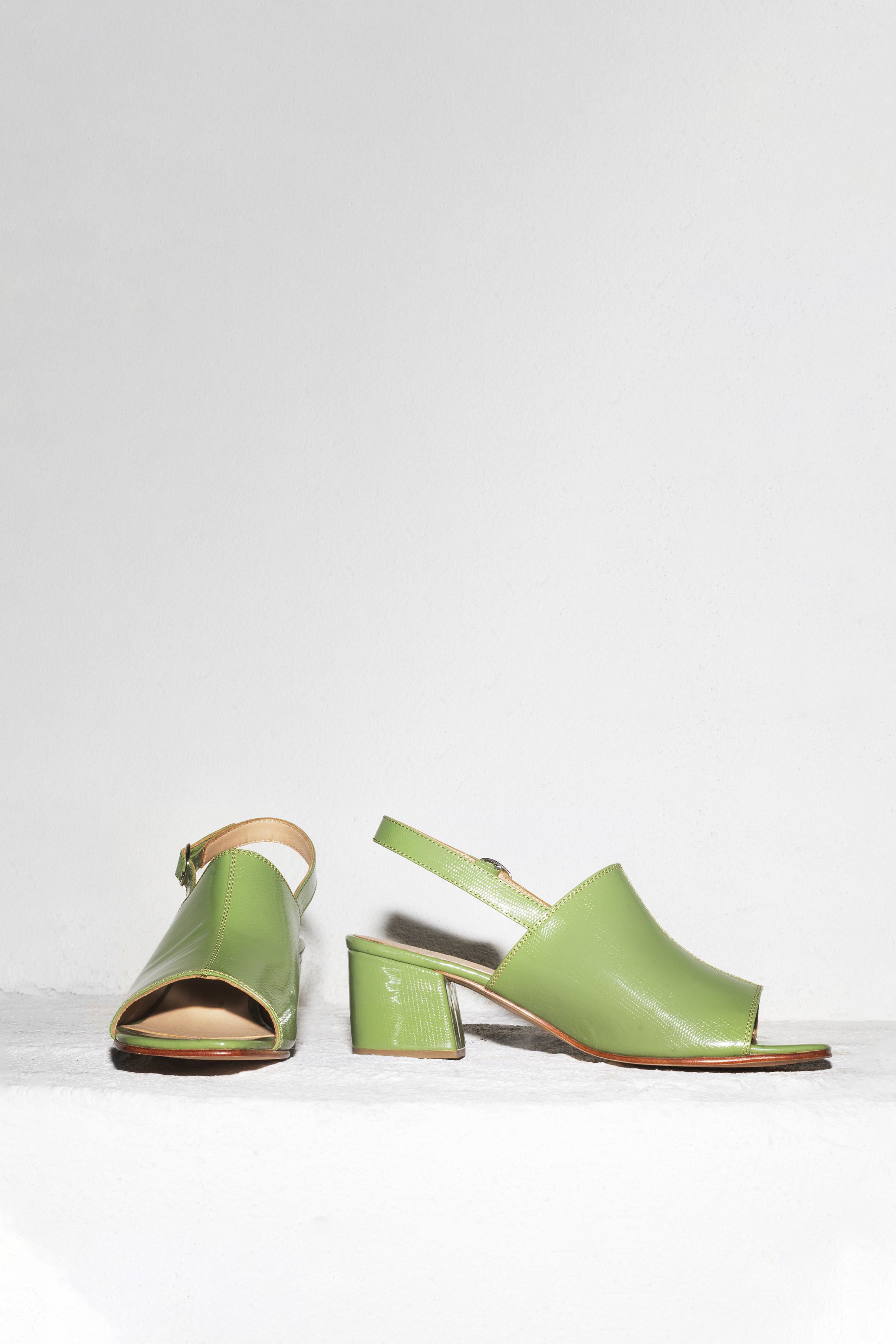 Sandales Portefeuille Joey-O En Cuir Vert Pistache - Taille 9 - Talons Hauts - Nouveau Avec étiquettes