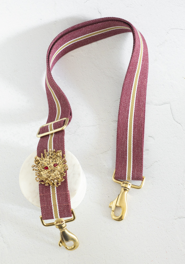 Gabriele Frantzen Gold Lion on Burgundy and Yellow Belt/Strap Gabriele Frantzen Gold Lion on Burgundy and Yellow Belt/Strap