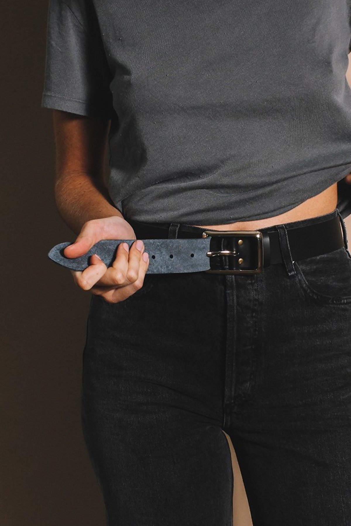 RITA ROW Marcela Belt with Lined Buckle Black THE ROW Classic Calf Leather Belt | Neiman Marcus main image 4