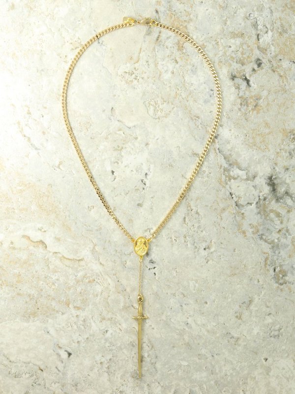 Vanessa Mooney The Amparo Rosary Necklace Gold on Garmentory