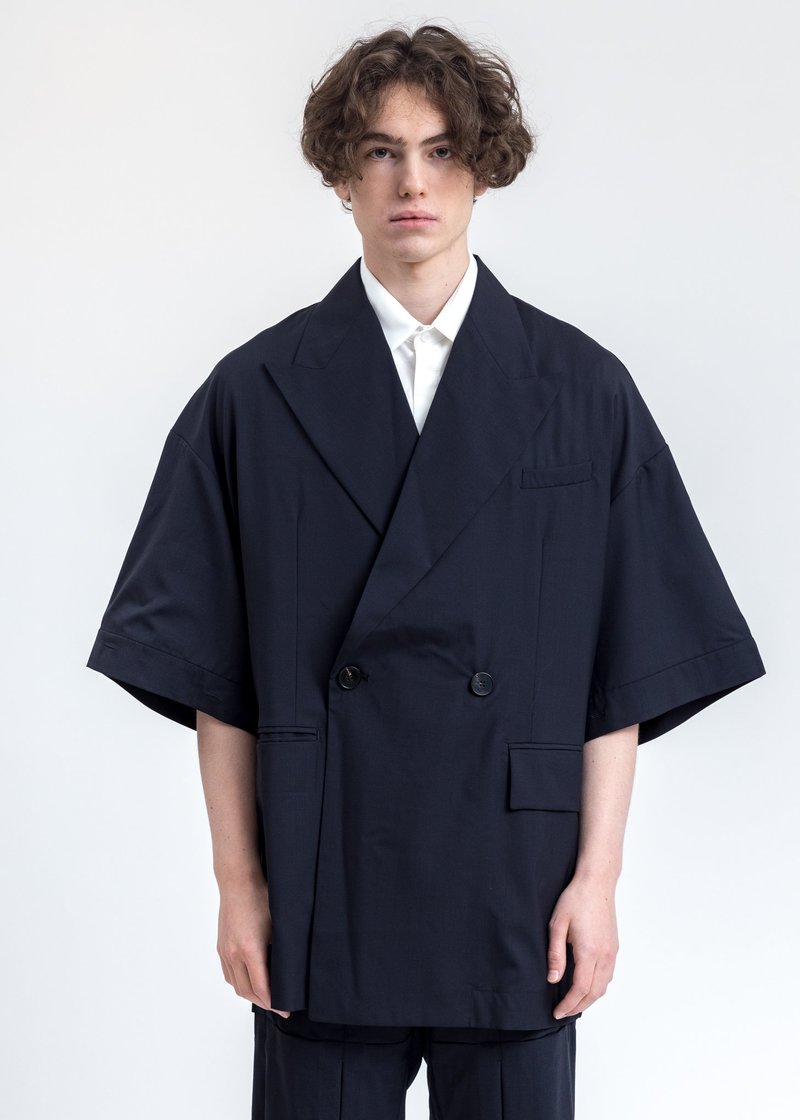 CORNERSTONE Short Sleeves Blazer - Navy | Garmentory