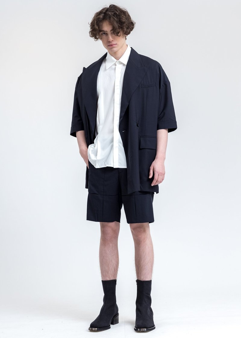 CORNERSTONE Short Sleeves Blazer - Navy | Garmentory