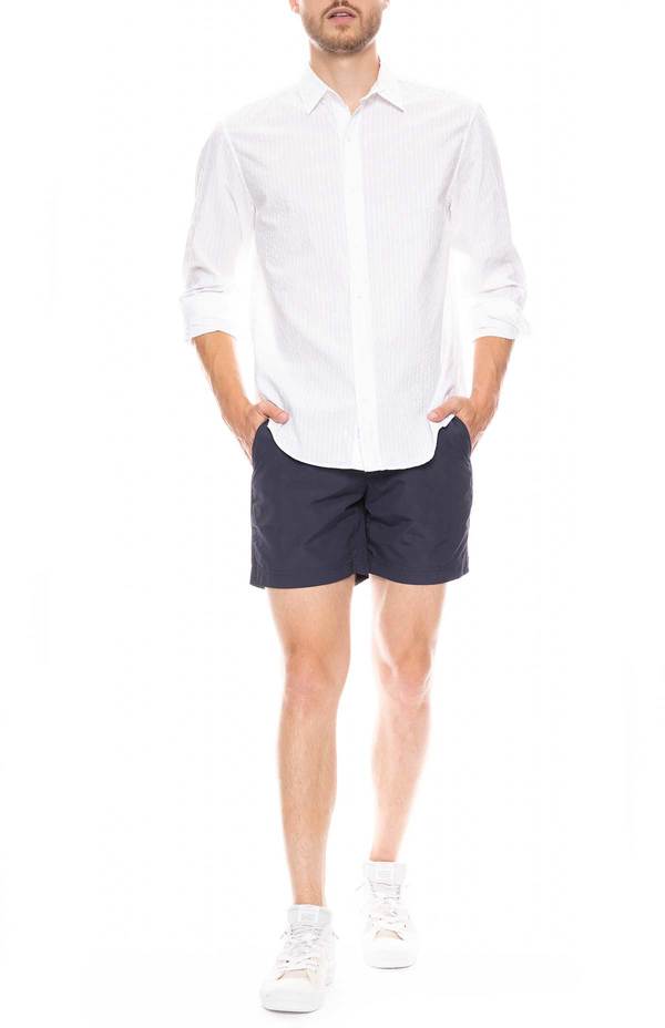 Frank & Eileen Finbar Textured Striped Shirt - White Frank & Eileen Finbar Textured Striped Shirt - White