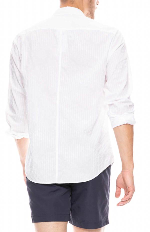 Frank & Eileen Finbar Textured Striped Shirt - White Frank & Eileen Finbar Textured Striped Shirt - White