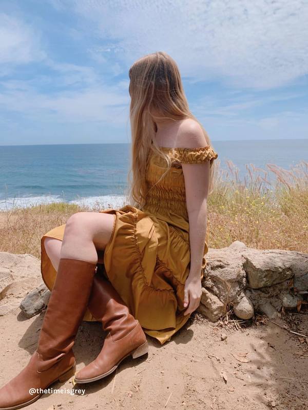 Lisa Says Gah Cotton Satin Agatha Midi Dress - Gold | Garmentory