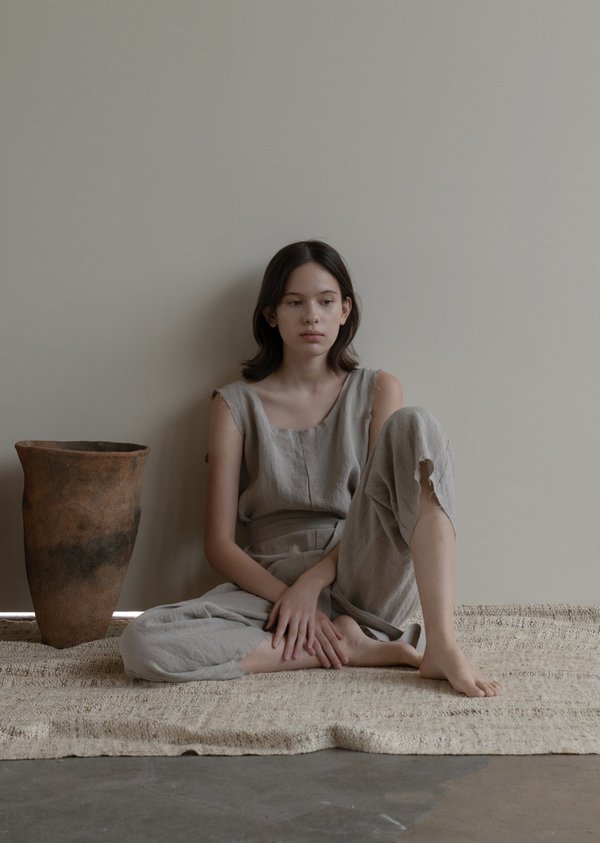 sleeveless linen jumpsuit