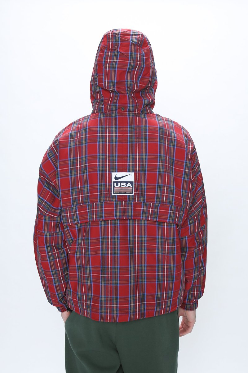 nike jacket with plaid hood