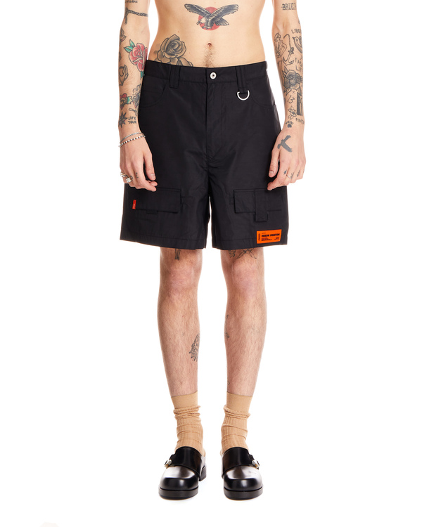 Heron Preston Cotton Blend Cargo Shorts - Black | Garmentory
