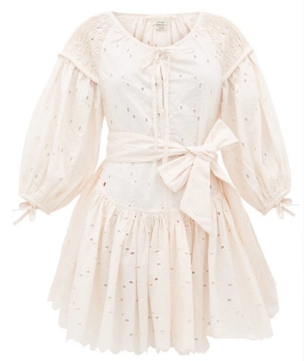 Innika Choo Mini Frill Dress - Pale Peach
