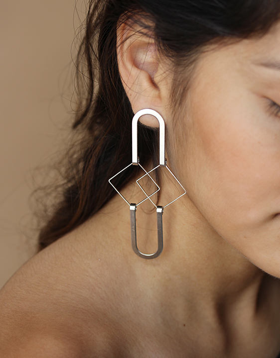 Alynne Lavigne Squared Earrings - Silver Alynne Lavigne Squared Earrings - Silver