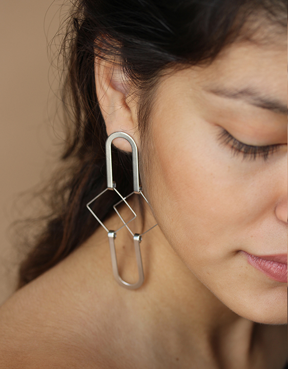 Alynne Lavigne Squared Earrings - Silver Alynne Lavigne Squared Earrings - Silver