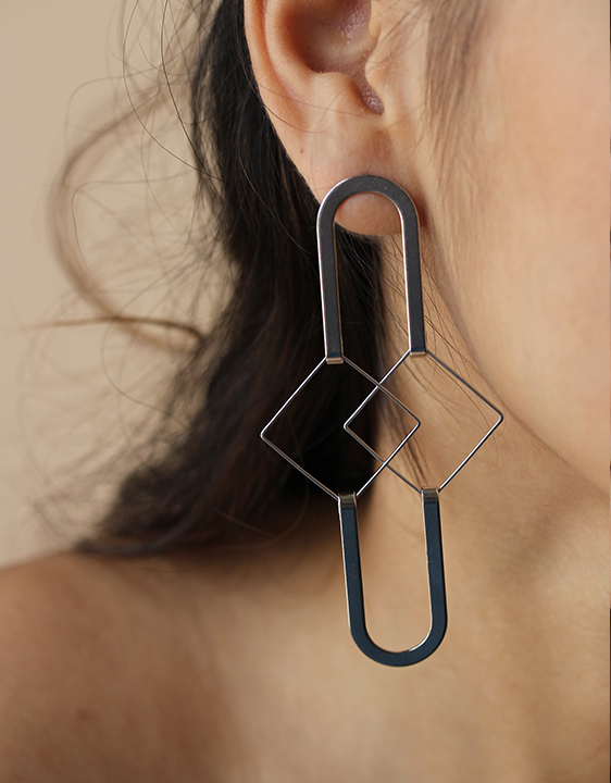 Alynne Lavigne Squared Earrings - Silver Alynne Lavigne Squared Earrings - Silver