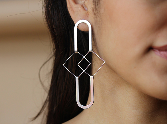 Alynne Lavigne Squared Earrings - Silver Alynne Lavigne Squared Earrings - Silver