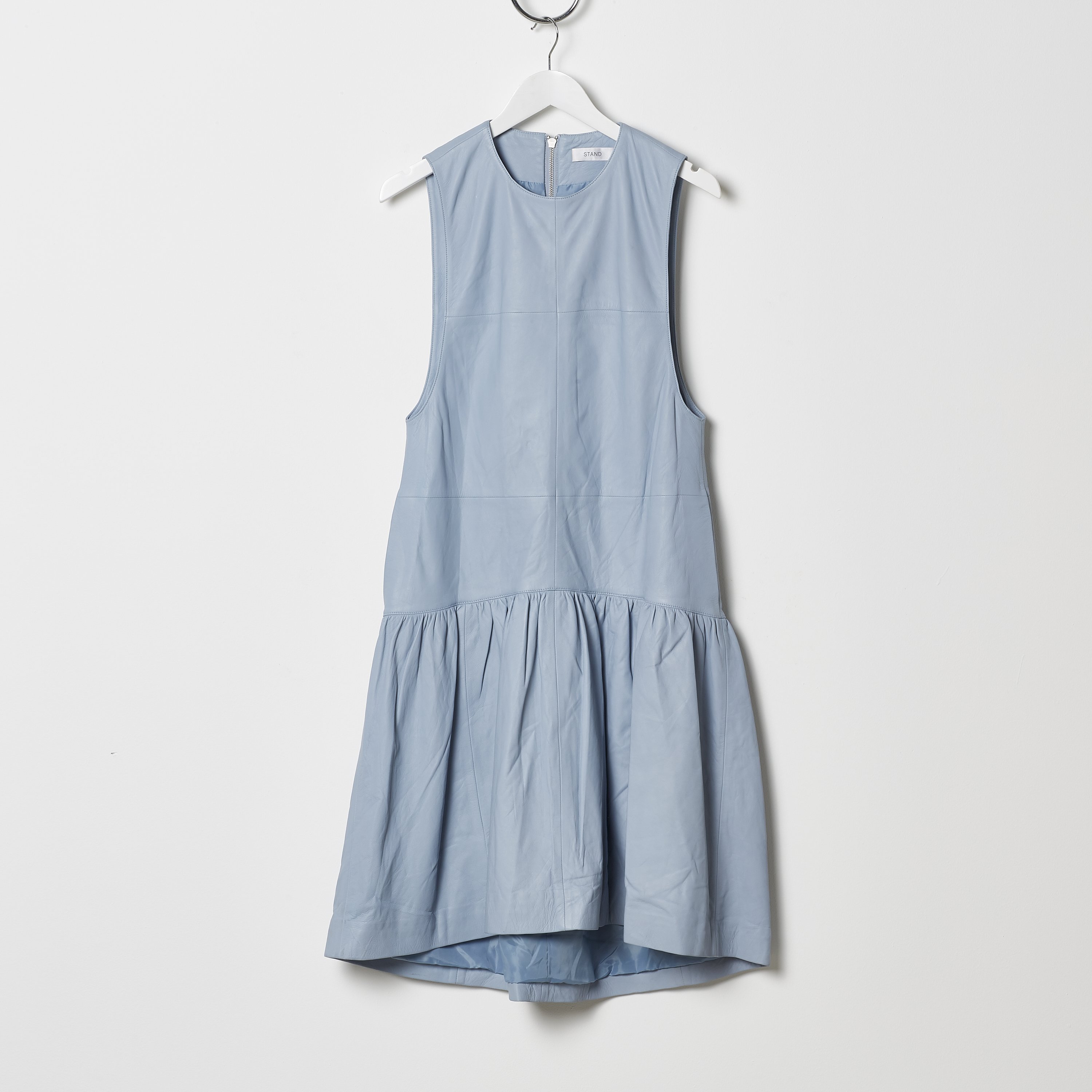 baby blue leather dress