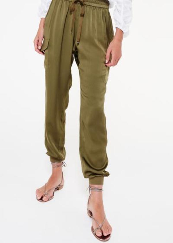 Cami NYC Elsie Silk Cargo Pant moss Garmentory