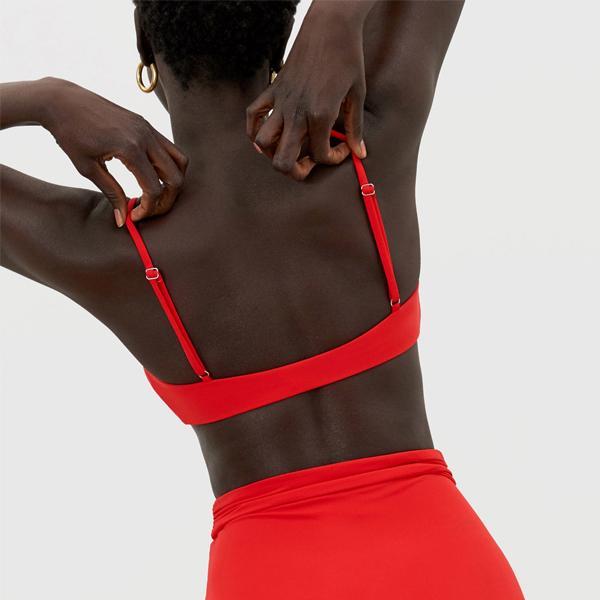 Mara Hoffman Carla Knot Front Bikini Top - Red Coat Mara Hoffman Carla Knot Front Bikini Top - Red Coat