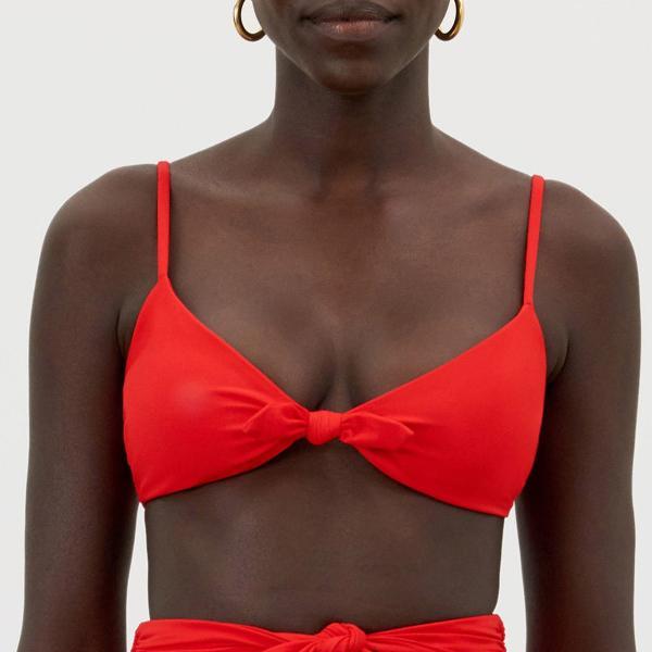 Mara Hoffman Carla Knot Front Bikini Top - Red Coat Mara Hoffman Carla Knot Front Bikini Top - Red Coat