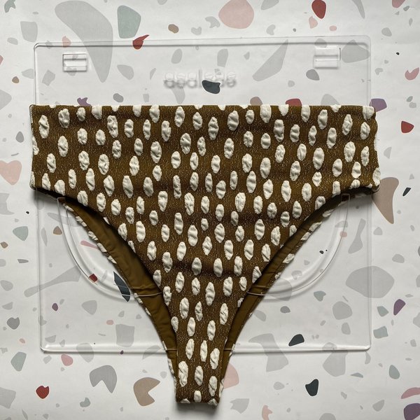 Mara Hoffman Imina High Waisted Bikini Bottom - Cream/Green Mara Hoffman Imina High Waisted Bikini Bottom - Cream/Green