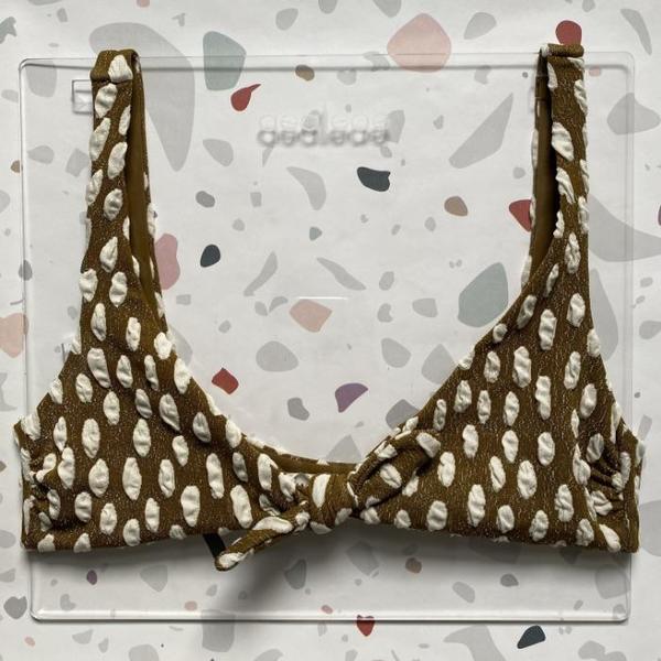 Mara Hoffman: Rio Knot Bikini Top - Cream/Green Mara Hoffman: Rio Knot Bikini Top - Cream/Green