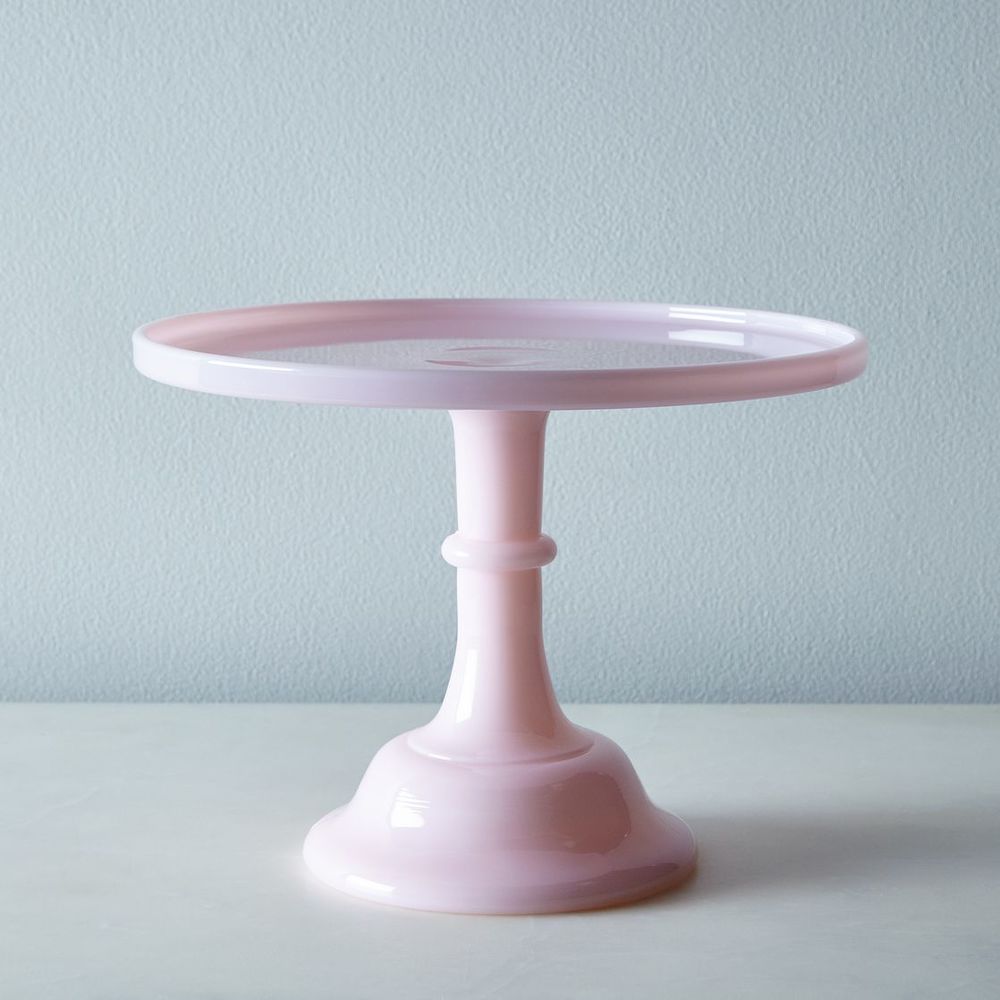 MOSSER PINK CAKE STAND PINK MILK GLASS 10" CAKE STAND Garmentory