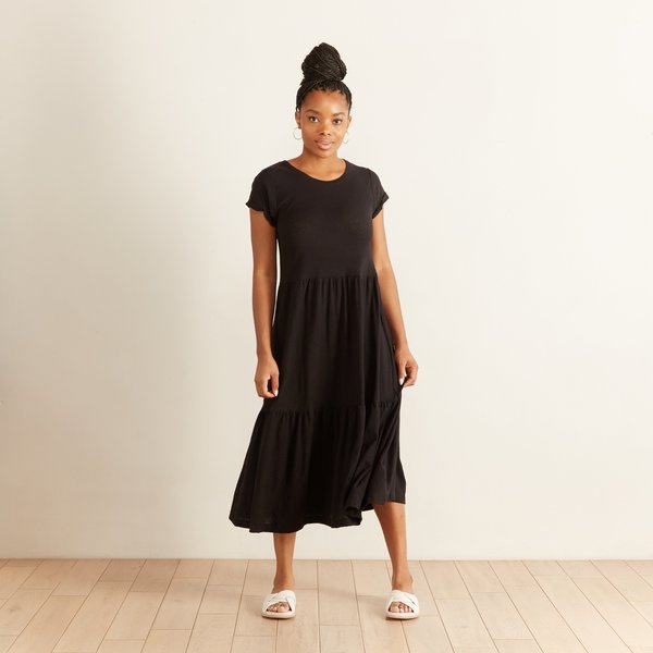 Nation LTD Roman Tiered T Shirt Dress - Jet Black | Garmentory Nation LTD Roman Tiered T Shirt Dress - Jet Black | Garmentory