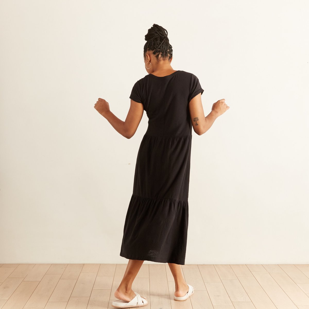 Nation LTD Roman Tiered T Shirt Dress - Jet Black | Garmentory