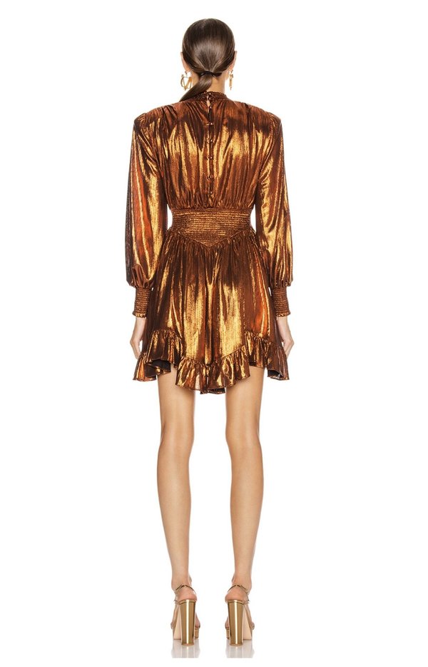 knee length dresses for ladies Elliatt Rhian Fitted Mini Dress in Rust Medium