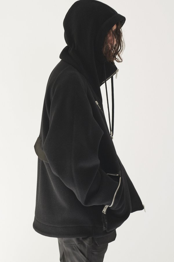 Adyar Virgin Wool Melton Shell Parka - black Adyar Virgin Wool Melton Shell Parka - black
