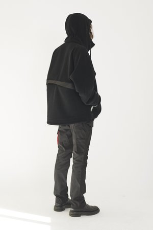 Adyar Virgin Wool Melton Shell Parka - black Adyar Virgin Wool Melton Shell Parka - black